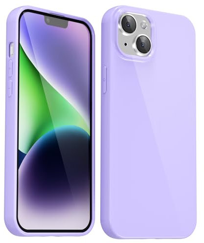 Svanove für iPhone 13 Hülle iPhone 14 Silikon Case, Bunt Weich TPU Ultra Dünn Handyhülle Einfarbig Handy Hülle Mädchen Frauen, Glatt Plastik Schutzhülle Slim Silikonhülle Gummi Bumper, Lila Flieder