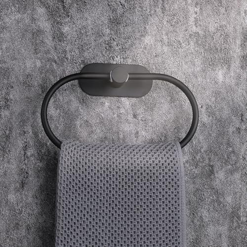 Self Adhesive Black Towel Rail - Towel Holders for Bathrooms SUS304 Stainless Steel Black 050102