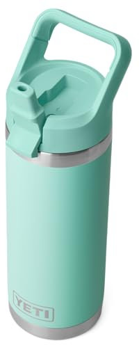 YETI Rambler C Straw Bottle, Stainless Steel Vacuum Insulated Bottle with Straw Cap, Seafoam, 18 oz (532 ml)