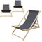 ECD Germany 3er Set Liegestuhl klappbar, Anthrazit, Holz, verstellbare Rückenlehne, 3 Positionen, bis 120kg, Sonnenliege Gartenliege Strandliege Strandstuhl Holzklappstuhl, für Garten, Balkon & Strand