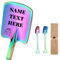 2 Pcs Personalised Ice Cream Spoons Custom Engraved with Your Own Design Name Text Logo Stainless Steel Coffee Dessert Spoons Includes Box for Family Friends Lovers (Rainbow)