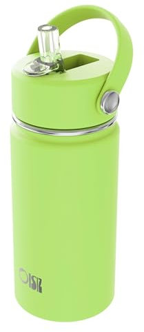 OISIZ 14oz Gourde Isotherme Pour Enfants avec Paille 420ml Gourde Isotherme Enfant avec paille Gobelet Thermique en Acier Inoxydable pour les enfants Sans BPA et garde le froid pendant 24 heures