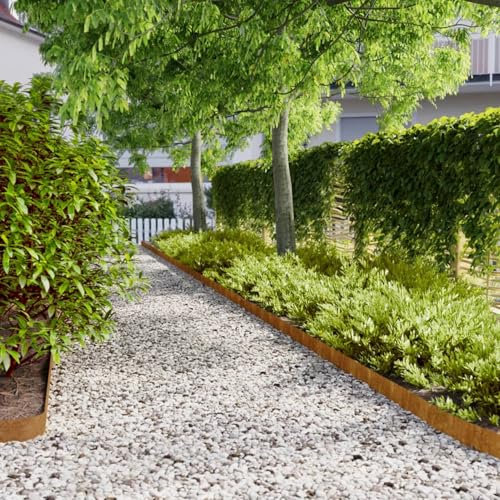Gecheer Bordure de pelouse 10 unités 10 x 103 cm Flexible Acier Corten