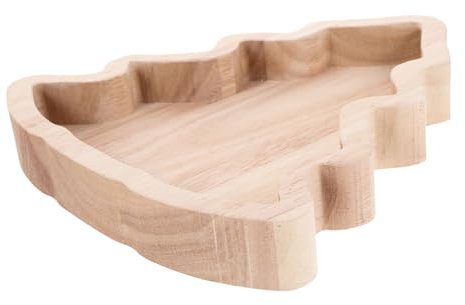 ANDRESLAD Vassoio per Albero di Natale Piatti Natalizi Gnomi di Natale Porta Albero di Natale Ornamenti Piatto della Merenda di Natale Decorazione Dell'albero Pan di di Legno Khaki