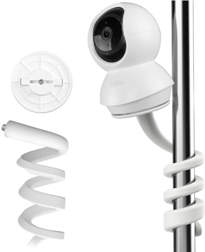 BECEMURU Flexible Twist Mount for Tapo TC70 Indoor Camera, Tapo C210/C220/C200 Indoor Camera, No Drill Bracket Holder Screwless Easy Installation