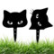 Acunny Cat Garden Stage, Cat Yard Stakes,Decoración de patio de gato de metal al aire libre | Adornos de decoración de paisaje, Gatito de figura hueca al aire libre para césped, piscina, patio