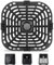 Plaque de cuisson, accessoires pour friteuse à air chaud, grille de cuisson pour friteuse à air chaud avec 4 tampons en caoutchouc, poêle à griller Air Fryer pour Instant Pot Vortex Plus 6QT
