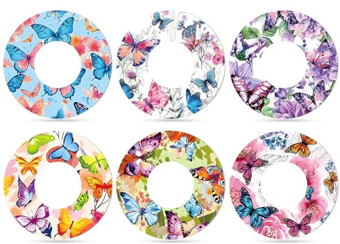 24 PCS Sensor Covers for Libre 2/3, Waterproof & Sweatproof Sensor Adhesive Patches, Blood Glucose Monitor Patch Libre 2 Sensor Stickers Compatible with Libre (Freestyle Butterfly Print)