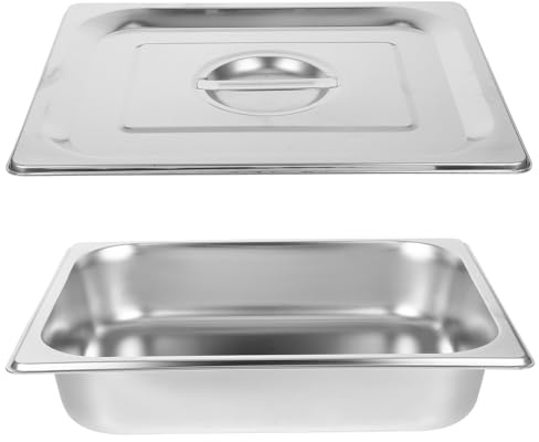 CHICAMPERA Buffet Speisenbehälter Edelstahl Mit Deckel 3,9 l Servierpfanne Für Gastronomie Und Buffet Kantinentablett Rostfrei Hygienisch Abgerundete Ecken