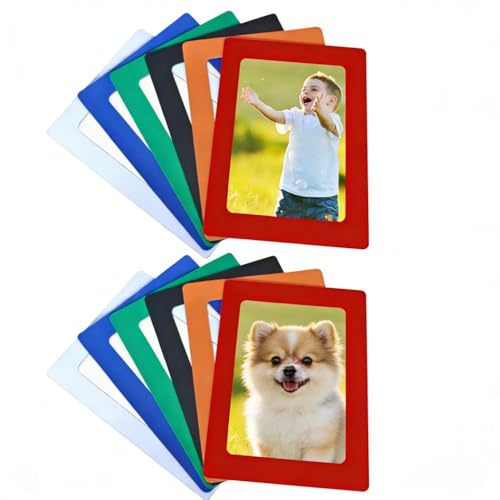 WUBAYI 12Pack 6Inch Magnetic Photo Frames for Fridge,Self Adhesive Magnetic Picture Frame Holder Waterproof Clear Sign Holders for Paintings,Photos,Notices,Certificate,Poster