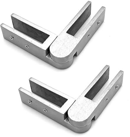 Pince en verre à 90-135 degrés réglable en acier inoxydable argenté - Support d'angle de garde-corps (panneau de verre de 10-12 mm) pour clôture, balustrade
