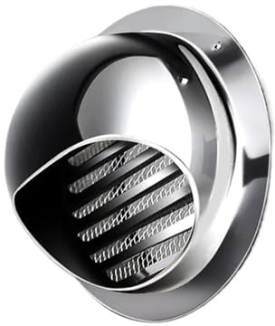 FRAOMHFW Tappo di sfiato Antipioggia Φ150mm, griglia di Scarico in Acciaio Inossidabile, Tubo/Condotto di Scarico, Tappo a Sfera Antivento for Cucina/Parete/soffitto(Dia.70mm)