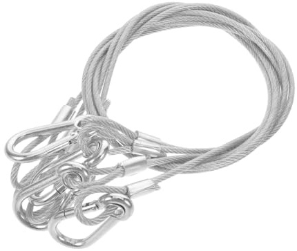 DECORNIJIA Cable de Seguridad de Acero Inoxidable 27,5' para Luces de Escenario y Altavoces, 4 Unidades, Capacidad de Carga 20 Kg, Resistente la Abrasión para Fiestas, Dj y Eventos