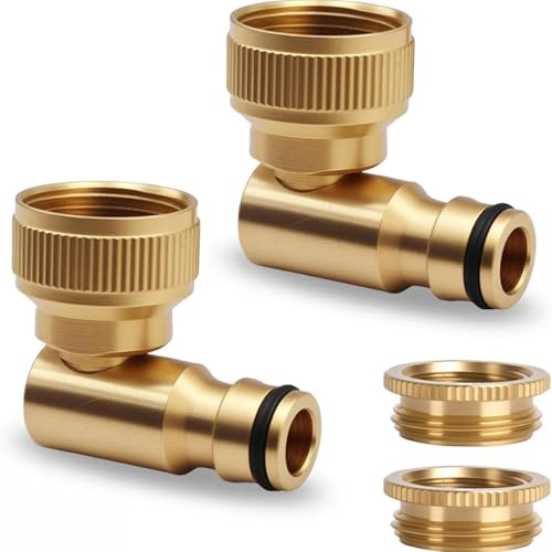 Generisch Schlauchverbinder - 2er Set Messing 1/2 und 3/4 Zoll Universal,Gartenschlauchadapter - für Waschmaschine und Hochdruckreiniger, Autowäsche, Gartenbewässerung sowie Haustierbad