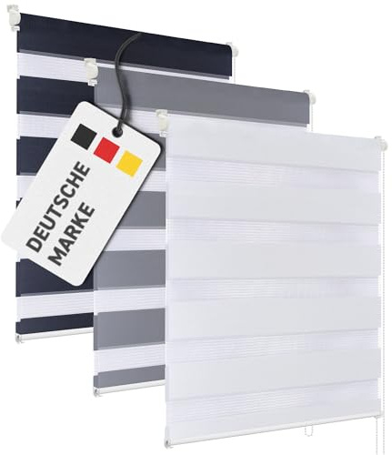 Rapid Teck Doppelrollo Klemmfix ohne Bohren in Schwarz - 100cm x 150cm - Duo Rollo für Fenster ohne Bohren - Fensterrollo innen ohne Bohren - Doppelrollo ohne Bohren inkl. Zubehör