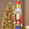 CDL K01 Nussknacker, 122 cm hoch, lebensgroß, groß, rot, Weihnachtsdekoration, Holz, Nussknacker, König auf Ständer, gewerbliche Dekoration (122 cm, King Red K01)