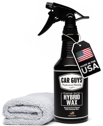 CAR GUYS Cire hybride en spray | Cire de voiture avancée | Durable et facile à utiliser | Sans danger sur toutes les surfaces | Kit de 510,3 g avec serviette