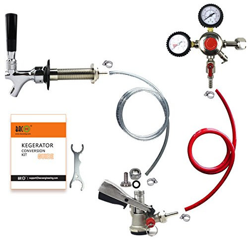 BACOENG 1-Tap Kegerator Kit, Complete Beer Tap Kit for Refrigerator with Stainless Steel Tap Probe and Hose & Parts, Keg Tap Kit for Home Bars, Parties, Commercial Use