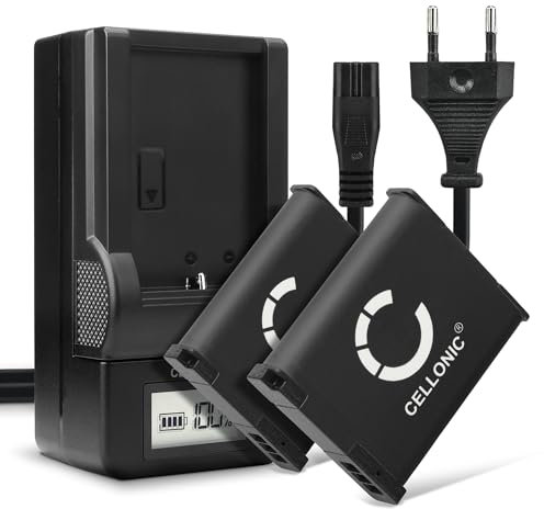 CELLONIC, Batterie pour Caméra, Compatible avec Panasonic Lumix DMC-TZ41, DMC-ZS100, DMC-TZ37 (3.7V, 1050mAh) 2 Pièces + Chargeur