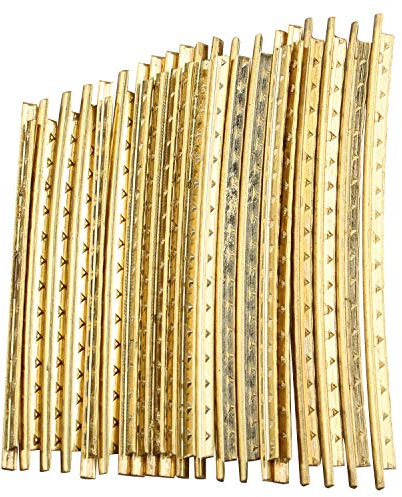 Futheda 20 cables estándar de latón dorado para guitarra eléctrica, guitarra acústica, banjo, ukelele, mandolina de 2 mm de ancho