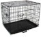 Black Metal Dog Training Cage with Removable Tray, 60 x 46 x 51 cm (24 inch)