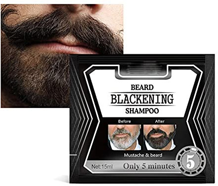 Allbestaye Bartshampoo Bart Schwärzung Dye Natürliches Schwarz Only 5 Minutes Lasts 4 Weeks (5pcs)