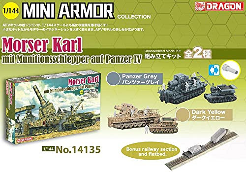 Unbekannt Model Kit Military 14135 - Morser Karl mit Munitionsschlepper auf Panzer IV (1:144)
