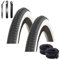 Angebot-Set / 2 x Kenda K-141 28 Fahrradreifen Fahrradmantel Schwarz/Weiß 40-635 (28 x 1 1/2) + 2 passende Schläuche AV inkl. 3 Reifenheber