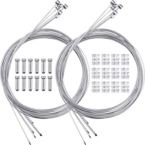 12 Pieces Mountain Bike Brake Cables End Caps End Ferrules Horizontal Cylinder Head Bicycle Brake Line