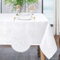 Softalker Jacquard-Tischdecke, rechteckig, Wirbel-Design, wasserdicht, schmutzabweisend, knitterfrei, schwere Tischdecke für Abendessen, Partys, Urlaub, 152,4 x 213,3 cm, Weiß