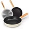 La Moustache - Juego de 3 Sartenes de 20/24/28 cm, Aluminio Fundido con Revestimiento Antiadherente para Todo Tipo de Cocinas, Incluso Inducción, Sin PFOA, Mangos de Baquelita (Andes)
