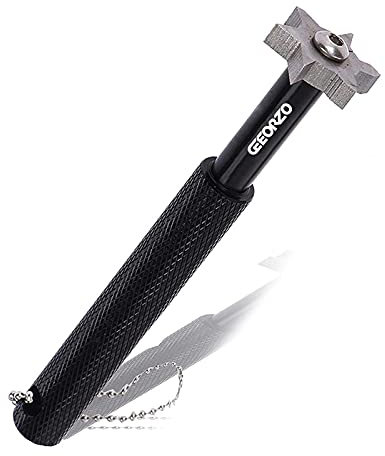 GEEORZO Golf Club Groove Sharpener, Golf Club Cleaner and club repair with 6 Carbide Tungsten Steel Cutters,Re-Grooving Cleaning Tool Accessories, Perfect Tool for All Golf Irons (Black)