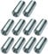 AERZETIX - Set di 10 dadi manicotti di accoppiamento M6x25x10mm filettato - manicotto prolunga cilindrico tondo - in acciaio zincato - C49628