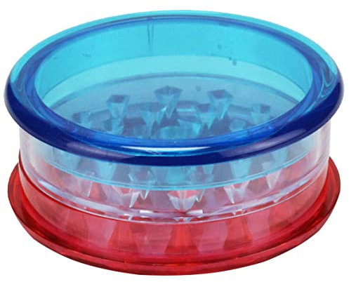 1 Stk. Grinder plastik Mühlen Kunststoff 60mm drei Teile inklusive Lagerung. Wählen Sie Ihre Lieblingsfarbe (Blau-Weiß-Rot)