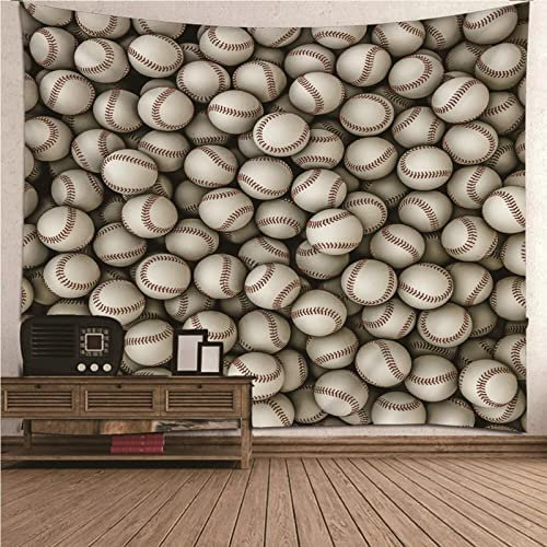 Aotiwe Wandteppich Aesthetic Indie, Wandbehang Kinderzimmer Baseball aus Polyester Weiß Rot 300X260Cm für Wohnung