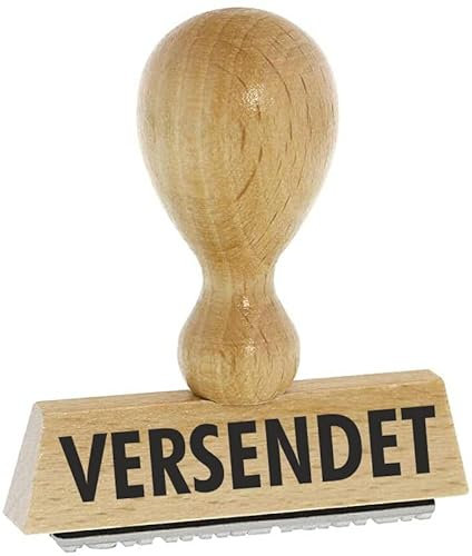 Die Stempel GmbH – “Versendet” Buchenholzstempel – Lagertextstempel zur Kennzeichnung von Rechnungen und anderen Dokumenten – präziser Textstempel ideal für Buchhaltung & Co