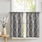 TOPICK Scheibengardine Küche Vorhang Bistrogardine Leinen Optik Blickdicht Gardine Privatsphäre Gaze Schals Scheibengardinen Fensterschal für Wohnzimmer Landhaus 2 Stück 65Bx90H (cm) Dunkelgrau