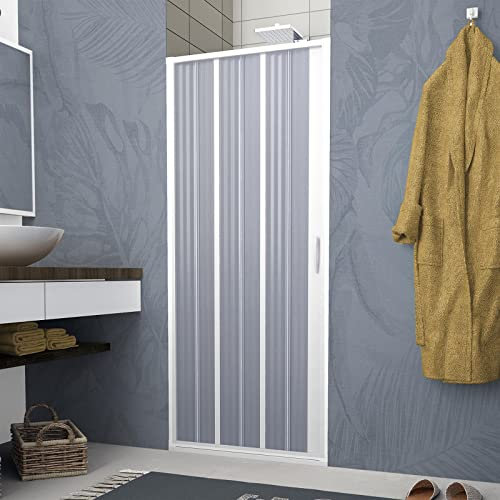 Decorspace Box doccia per nicchia Flex con fascia larga apertura laterale a soffietto riducibile Made in Italy Garantito 10 Anni (100 x h 185 cm)