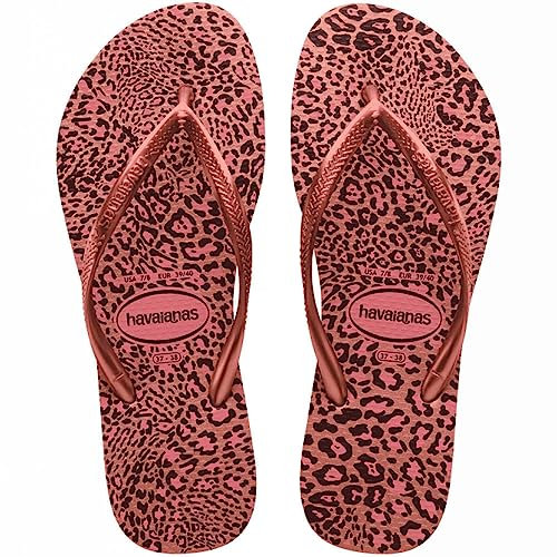Havaianas Slim Animals Rosegolden Flipflop, Crocus Rose Golden Blush, 27/28 BRA (29/30 EU)