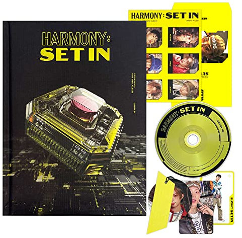 P1Harmony - 5th Mini Album [HARMONY : SET IN] (GROW IN Ver.) Cover + Booklet + CD + Standing Photo Card + LOGO Tag + Photo Stamp + Special PhotoCard + Selfie Photocard + 3 Extra Photocards