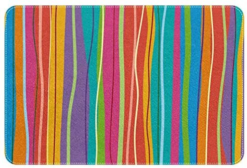 Sauberlaufmatte 40X60cm Bunter Gestreifter Roter Blauer Orange Regenbogen Schmutzfangmatte Resistente Bodenmatte Personalisiert Fußmatten Für Garten Küche Haushalt