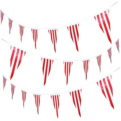 NOLITOY 3stücke Karneval Hängende Fahnen Gestreifte Banner Für Circus Party Deko Lang Fotorequisiten Für Fröhliche Feiern