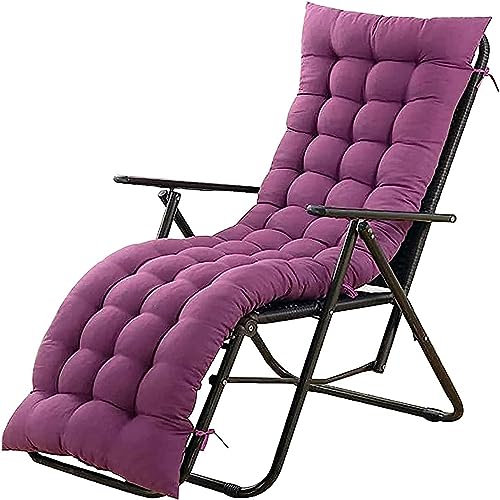 RUYICZB Auflagen Für Gartenliegen, Kissen Liegenauflage Mit Krawatten, Dick Garten Liege Stuhl Polster, Tragbare Innenhof Gepolstertes Bett Relax-Liegestuhl Für Reisen Urlaub Innen,Lila,120X48CM