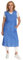 Reißverschluss Kittel RV Hauskleid Baumwolle Schürze Kochschürze, Farbe:mittelblau, Größe:50