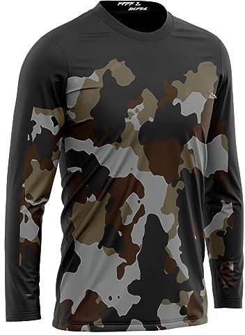 FFFF & OLFEH MTB Jersey Langarm,Mountainbike-Trikot für Männer,Motocross-Shirt Langarm,Fahrrad Trikots Motocross BMX Racing T-Shirt Downhill Radsport Kleidung (FF8,L)