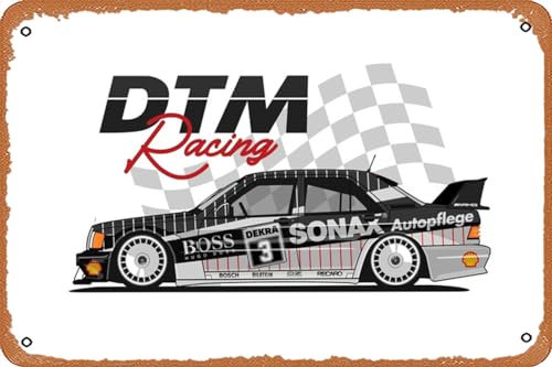 muecddoa Mercedes e190 2.5 DTM Racing Poster Metall Blechschild 20,3 x 30,5 cm Vintage Retro Man Cave Wanddekoration