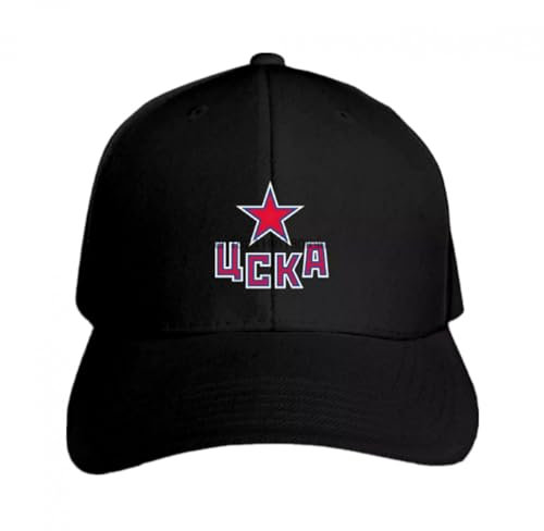 Basecap Hc ZSKA Moskau Khl Russischer Profi-Hockeyspieler Schwarz Neu Russland Snapback-Hut Spitzer Outdoor-Sporthut für Hip-Hop-Liebhaber Weihnachten Geburtstag Geschenk