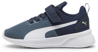 Puma Unisex Youth Flyer Runner JR Sneaker, Club Navy-Gray Skies-Puma White, 37.5 EU