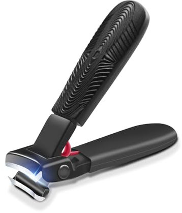 Nail Clippers for Thick Nails - DUAIU Wide Jaw Toenail Clippers, Heavy Duty Nail Cutter with Catcher, Sharp & Ergonomic Nail Clipper for Men and Women, Black