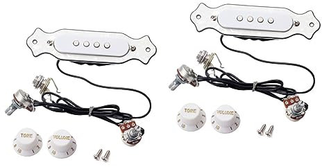 Abaodam Box Für Tonabnehmer Gitarre Zigarrenbox Gitarre Hals 2 Stück 4 Saitige Komponenten e Gitarre in Weiß